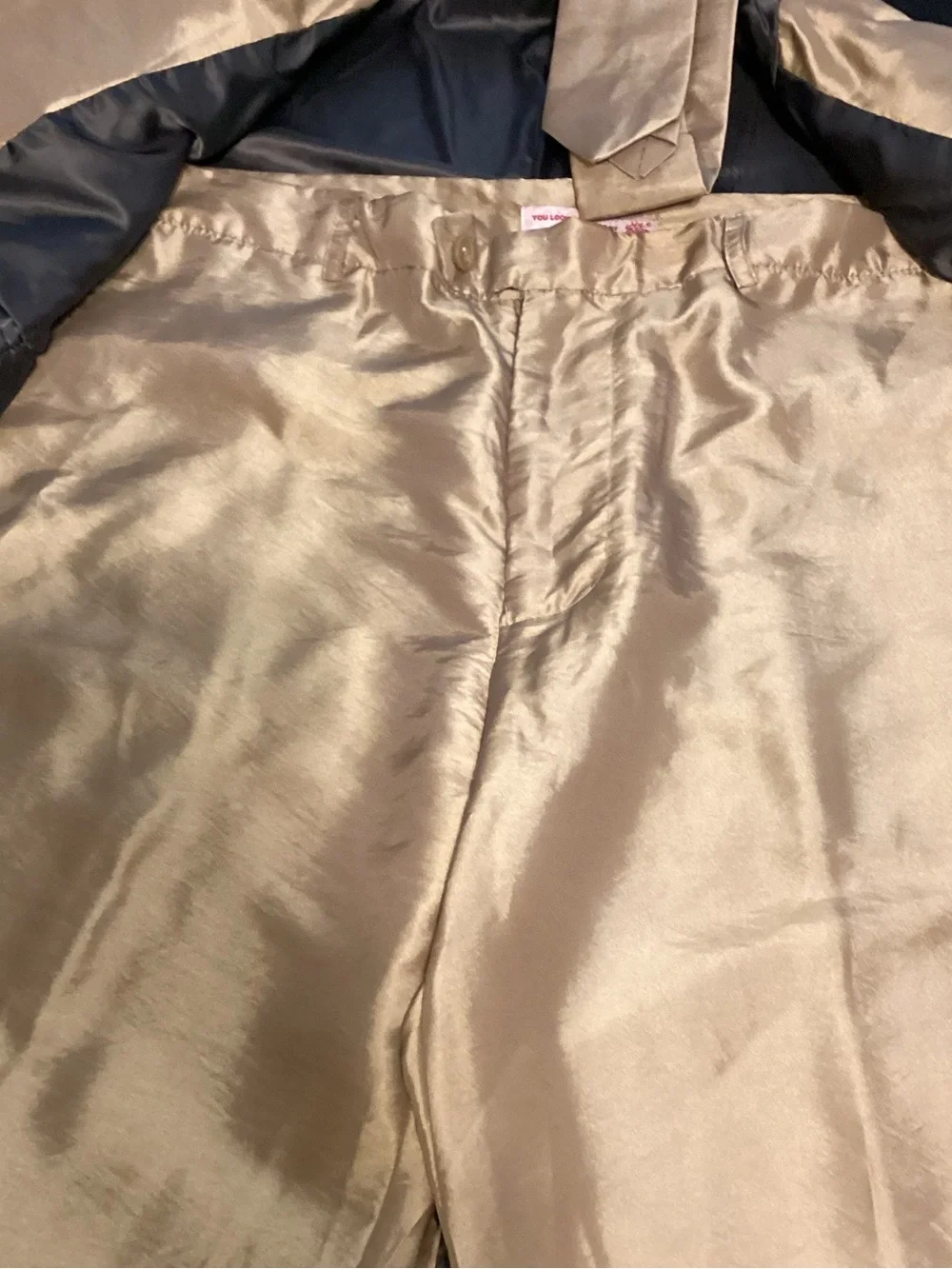 Mens Adult Suit Costume Magician Bachelor Party Jacket Tie Pants Gold Size XL